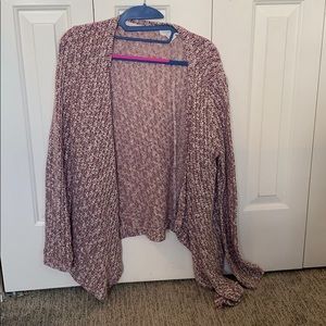 Plum purple and white knit sweater